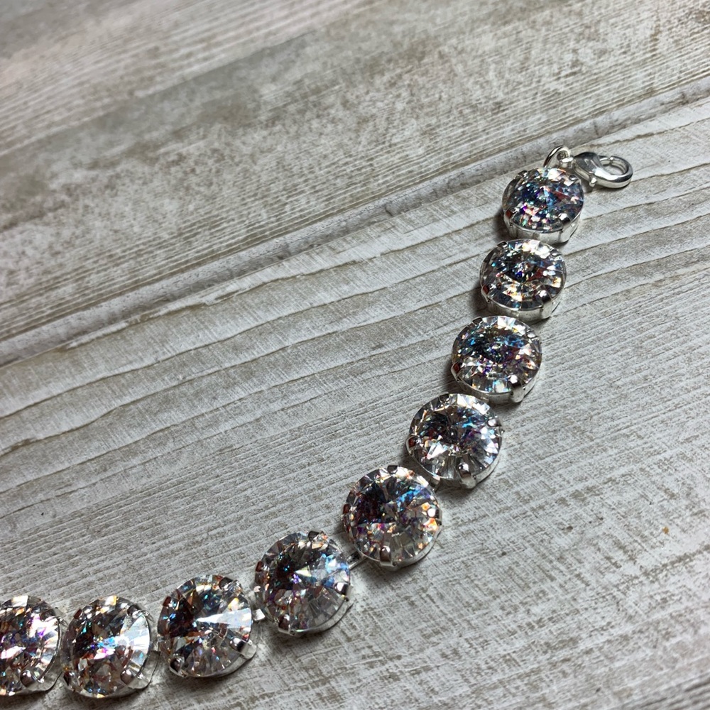 Handmade Swarovski “Crystal White Patina” Bracelet - Picture 5 of 8